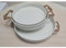 VEA SRL Set 3 Vassoio portaoggetti decorativo Bianco, Vassoio decorativo shabby chic in metallo con manici in corda, Vassoio rotondo centrotavola Country (FIL 61108 bianco)