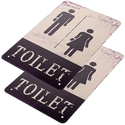 BCOATH Cartel Aseos Vintage Letrero Decorativo Para Lavabo Señal De Baño Hombre y Mujer