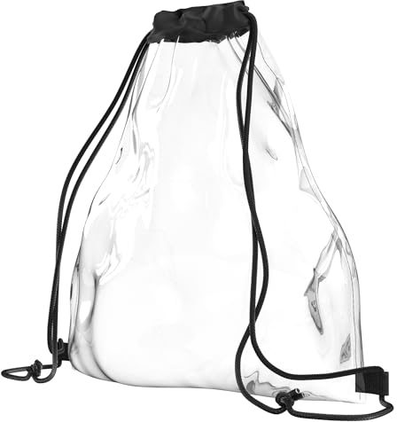 EAZY CASE - Festival Bag durchsichtig Transparente Tasche für Veranstaltungen Stadion Turnbeutel mit Kordelzug Rucksack Wasserdicht Sportbeutel Kosmetikbeutel Accessoire Festivaltasche Unisex Groß