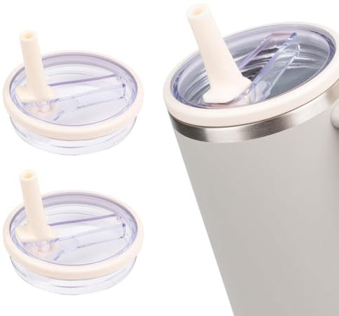 GXGM 2 Piezas de tapones de silicona compatibles con Stanley, tapas de pajita blanca para Stanley 40 oz