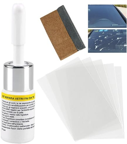 Kit de Reparación de Parabrisas,Reparador cristals Para Vidrio de Automóvil,Liquido Reparación Parabrisas Coche,Reparar Grietas en Forma de Media Luna,TelarañAs, Grietas Y Grietas en Forma de Estrella