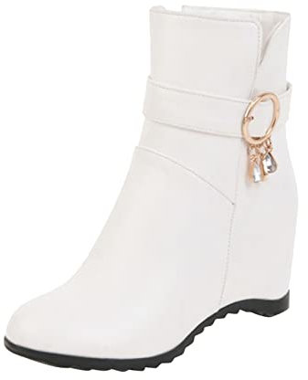 Stivali Invernali Donna Stivaletto Donna Estivo con Zeppa Interna Anfibi Donna Stivali Moto Touring Stivaletto Estivo Donna Stivali Alti Neri Donna Anfibi Donna Platform