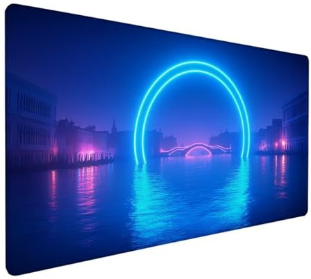 Tappetino Mouse Grande Blu Tappetino Mouse Gaming Mare Gaming Mousepad XXL 1500 x 800 x 3 mm, Base in gomma Impermeabile e Antiscivolo, Tappetino Scrivania dal Design con Bordi Cuciti, Regalo Z-164