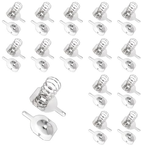 sourcing map 15 Set Battery Spring Metal Contact Plate 16.5mm x 16mm Positive Negative Unipolar Conversion Nickeling Plate for Battery Holder and Electronic Toys