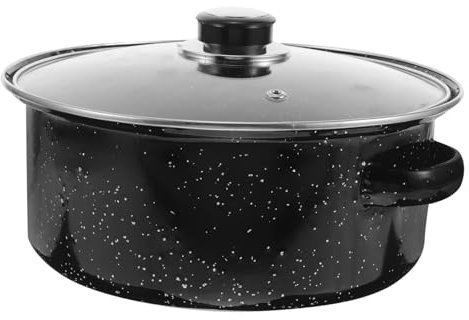 MOTHNUR Enamel Coated Cooking Pan Versatile Casserole Pot with Grill Rack for BBQ Even Heat Distribution for Meals