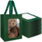 EUSOAR Pochette Cadeau avec Poignée - 50 Pièces Vert Foncé Sacs Cadeaux avec Fenêtre - 230GSM Sacs en Papier pour Banquet Shopping - 18x13x25cm Gift Bags with Anse pour Fête