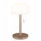 Tischleuchte Außenlampe LED Akku USB Bambus Gartenleuchte, Kunststoff opal champagner, 1,5W 80Lm warm-kaltweiß, DxH 15x28 cm