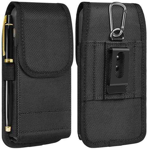 COANJIUO Étui de téléphone portable avec porte-cartes et clip ceinture pour homme pour iPhone 16, 15, 14, 13, 12, 11 Pro, 16e, Samsung Galaxy S25, S24, S23, S22, S21, M-Noir