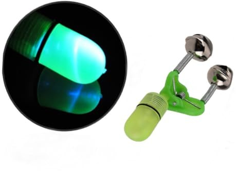 Gatuida LED Angelbissanzeiger 20 Stück mit Clip, für Nachtangeln Grün | Kunststoff und Metall, für Angelrute bei Dunkelheit, Kompakte Bauweise, Geeignet für Profifischer