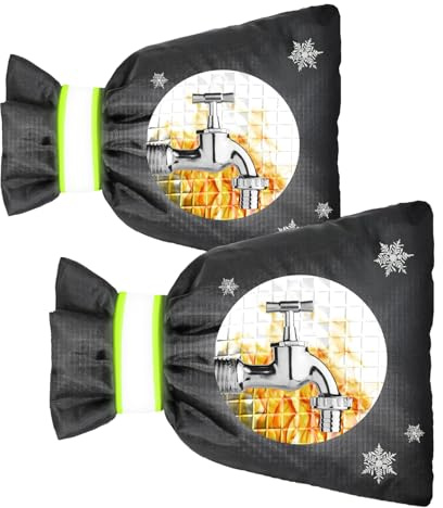 Xmasir Outdoor-Wasserhahnabdeckungen für den Winter, 2 Stück, verdickte Outdoor-Abdeckung, isolierter Schutz mit reflektierendem Streifen, große wasserdichte Wasserhahnabdeckungen schützen vor