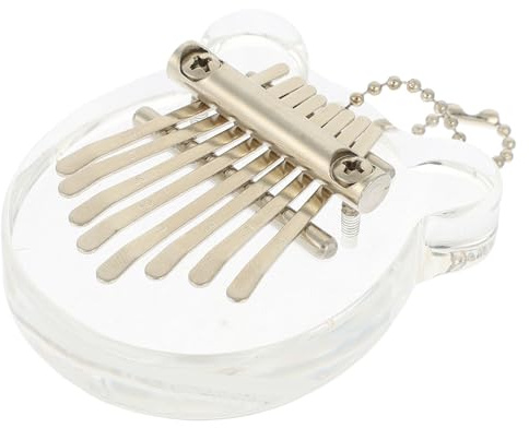 Kleines 8-tasten Daumen Kalimba Klavier Transparentes Musikinstrument | Bärenform, Organisches Glas, Klarer Klang, Leicht zu Spielen, für Kinder und Übung
