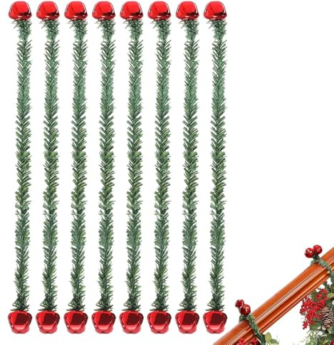 De fijación para guirnaldas, 8 piezas decoración con campanas para envolver, clips para barandillas, guirnalda | Para luces para árbol de Navidad, escaleras, barandilla, decoración para fiestas
