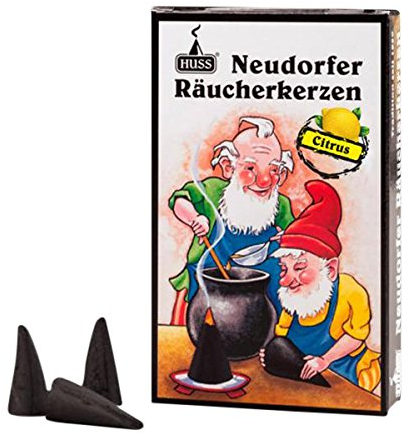 HUSS Neudorfer Räucherkerzen - 24 Kegel pro Packung, Zitrusduft