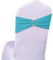 Lycra-Stuhlschärpen aus Stretch-Elastik mit Schnalle und Schleife, Polyester und Spandex, türkis, 50PC