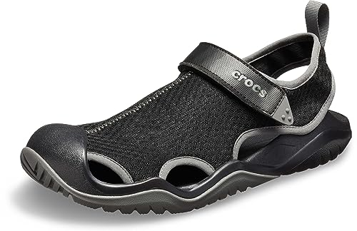 Crocs Homme Swiftwater Mesh Deck Sandal M Sandales, Black, 46/47 EU