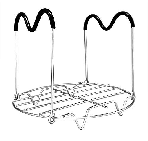 Trivet with Silicone Handles for Instant Pot 6 Qt 8 Qt, Alamic Instant Pot Trivet with Heat Resistant Silicone Handles, Steamer Rack Trivet for Electric Pressure Cookers 6 Qt 8 Qt