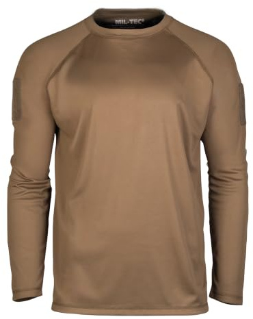 Mil-Tec Tactical Quick Dry Langarmshirt Herren • Langarm T-Shirt mit Raglanärmeln & Daumenschlaufen • Atmungsaktiv & schnelltrocknendes Sport- und Funktionsshirt • Taktisches Longshirt