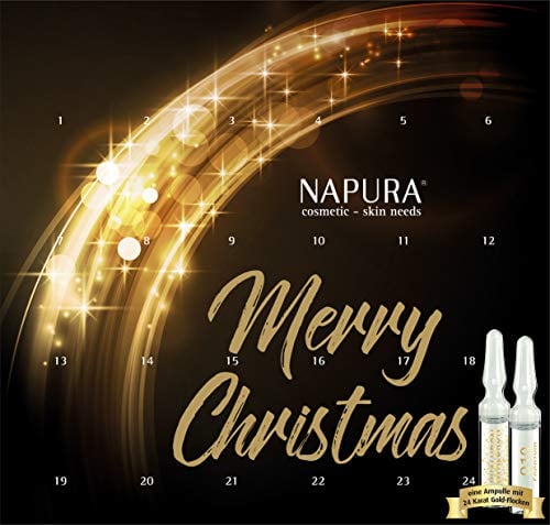 NAPURA Ampullen-Kur, Kosmetik-Set | Adventskalender mit Goldampulle | straffend & pflegend | Anti-Aging, Beauty-Set | 24 x 2 ml