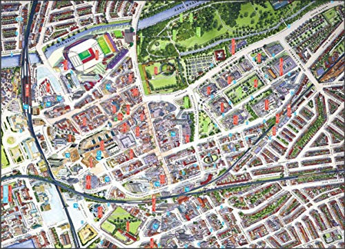 HPY Cityscapes Street Map Of Cardiff 400 Piece Jigsaw Puzzle 470mm x 320mm (hpc)