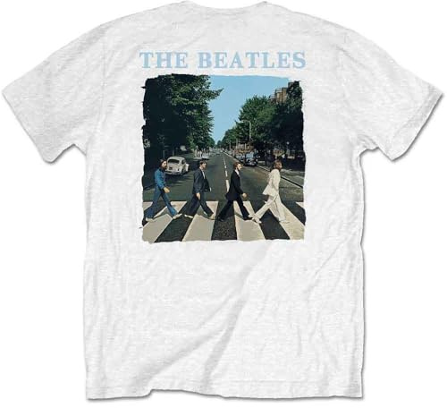 The Beatles Band Monkey Unisex T-Shirt Abbey Road & Logo White
