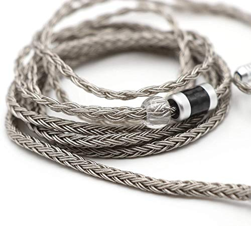 Linsoul Tripowin Zonie IEM Cable, 16 Core Silver Plated Earphone Upgraded Cords, 1.25m SPC in Ear Monitor Cable for 7hz Zero:2 Orchestra Lite Cadenza Hype4 Supermix4(2pin 0.78mm, 4.4mm)