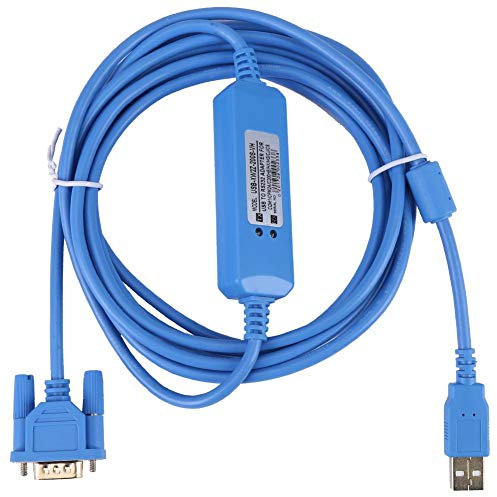 Jadpes Cable de programación PLC, 1pc Cable de programación PLC de 3 Metros para PLC Serie CQM1H/CPM2C Azul para Cable de programación USB