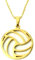 Kette Volleyball Ball Edelstahl Anhänger golden Juvelato
