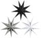 EASY JOY Weihnachtsdeko Papiersterne 3er Set 30cm Neunzackiger Faltstern Weihnachten Dekoration Schwarz Weiß und Grau Faltsterne Party Deko für Weihnachtsbaum Tischdeko