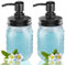2-Pack Mason Jar Soap Dispenser - 16 oz Thick Clear Glass Soap Dispenser with Rust Proof Stainless Steel Pump and Lid for Liquid/Dish Soap/Lotion, Refillable Dispensers for Kitchen Bathroom Countertop