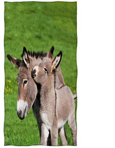 Zomer Strandtuch 70x140cm,Bedrucktes Mikrofaser Badetuch-Esel