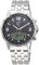 ETT Eco Tech Time Funk Solar Weltzeit Herren Uhr Chronograph mit Edelstahl massiv Armband EGS-11551-21M