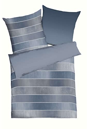 Kaeppel Bettwäsche Timeless Fein-Biber (blau 501, 1 x 80x80 + 1 x 155x220 cm)
