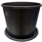 Pot de fleurs rond en plastique noir - 4, 12, 19 litres (12 l)