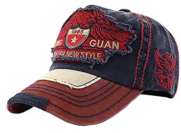 HUAYANGYUANYI Basecap Herren Baseballkappe Distressed Snapback Caps Retro Trucker Hat Mütze Unisex (Blau)