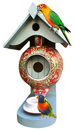 Kolibri-Haus, wetterfest, blaugrün, Teekanne, Vogelhaus, Futterhaus außen, hängendes Vogelhaus, Gartenhof, hängende Vogelnest, Dekoration, Geschenk für Vogelliebhaber