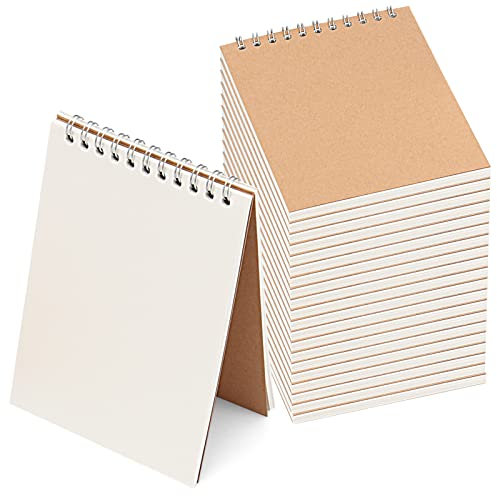 HEIHAK Skizzenhefte, A6, 120 Seiten, 60 Blatt, Spiralbindung, kleine Spiralblöcke, Skizzenblöcke, Großpackung für Kinder, Zeichnen, Skizzieren, Malen, Schreiben, Basteln, 10,2 x 15,2 cm, 20 Stück