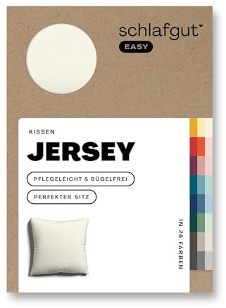 Schlafgut Easy Jersey Kissenbezug 40x40 cm Yellow Light mit 100% Baumwolle, superweicher & atmungsaktiver Kopfkissenbezug