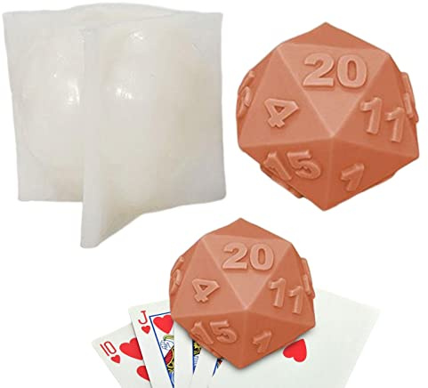 Rianpesn Würfelform aus Harz,D20 Würfel-Epoxy-Formen für Harzguss | Polyedrische Silikonwürfelformen für Harzguss, 3D-Silikonform für die Herstellung von -Würfeln, Tischbrettspiel