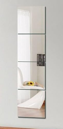 8 Pezzi 20x20 CM Specchio da Parete Adesivo, Specchio Flessibile Adesivo, Specchio da parete Frameless, Fogli in Materiale morbido Appiccicoso Specchio da parete lungo per Decorazioni Domestica