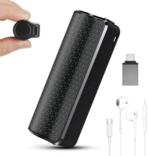 64GB Diktiergerät, Magnetisches Aufnahmegerät mit 500 Stunden Daueraufnahme, 3072Kbps Audiorecorder für Vorlesung, Interview, Meeting, Headphone usw