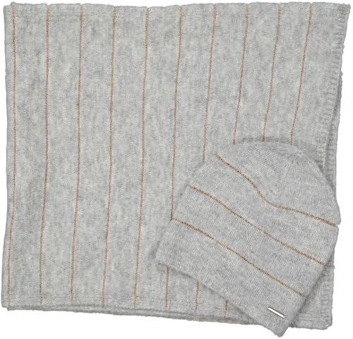 Rino & Pelle Damen Schal und Mütze Winter (2 -Tlg. Set), grau