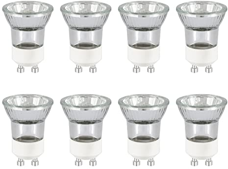 Caldarax 8 Stück GU10 Mini 35W Halogenlampe Dimmbar, MR11 230V Halogen Reflektorlampen, Warmweiß 2800K, 360LM, Abstrahlwinkel 45° Spot, Flimmerfrei Strahler für Einbauspurbeleuchtung