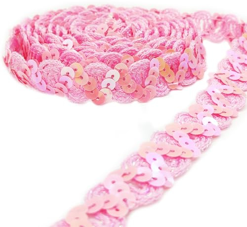 Hayaww 13 m×15 mm Zierband Glitzer Glänzendes Zierband Pailletten Bänder Trim Paillette Band Borten Band Glitzer Borte Geflochten Für Diy Nähen Handwerk Kleidung Kleid Dekoration