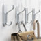 jockcaras Wall Mounted Coat Rack Towel Hooks for Bathroom Towel Robe 4 Pack Silver