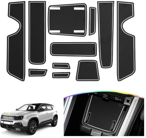 SKTU Non-Slip Mats Compatible with Jeep Avenger 2023 2024 Rubber Mats Door Slot Mat White