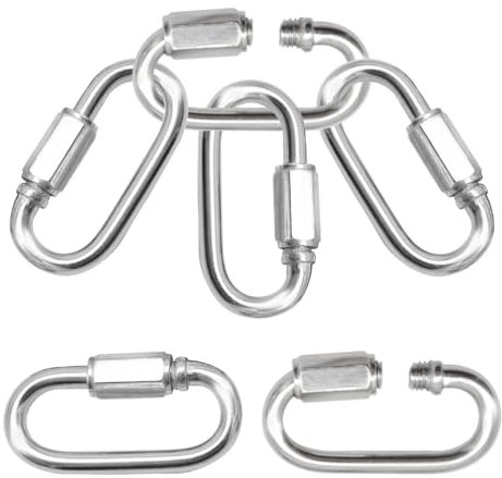 CEEYSEE 6Pcs D Shackle M5 304 Stainless Steel Shackles Quick D Ring Chain Connector Chain Clasp Thread Carabiner Heavy Duty Clips Chain Connector Maximum load capacity:150kg (U/M5/0-SK)