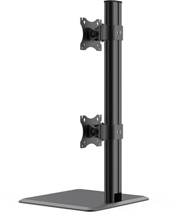 IONQXIDLD Doppelter Monitorständerarm, geeignet for Größen ≤ 49 Zoll, 0–15 kg (33 lbs), Aluminiumlegierung (Color : Black)