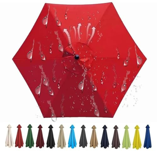 Miecoae Housse de Rechange pour Parasol 200cm 250cm 270cm 300cm Toile Parasol d'extérieur À 6 Baleines Auvent de Rechange pour Parasol de Terrasse Tissu de Polyester(L59,2.5M 8.2ft/6 Ribs)