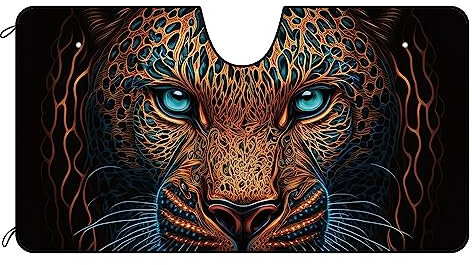 Parasol Coche Delantero Ojos Ardientes De Tigre Cubierta De Parasol Protección UV Parasol para Parabrisas De Coche para Furgonetas, Todoterrenos, Camionetas S