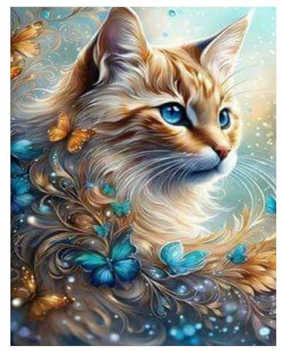 Mandun Art Katze Diamond Painting Erwachsene Katze Diamant Painting Full DIY Diamant Kunst Malerei Stickerei Set Home Wand Dekor 30x40cm